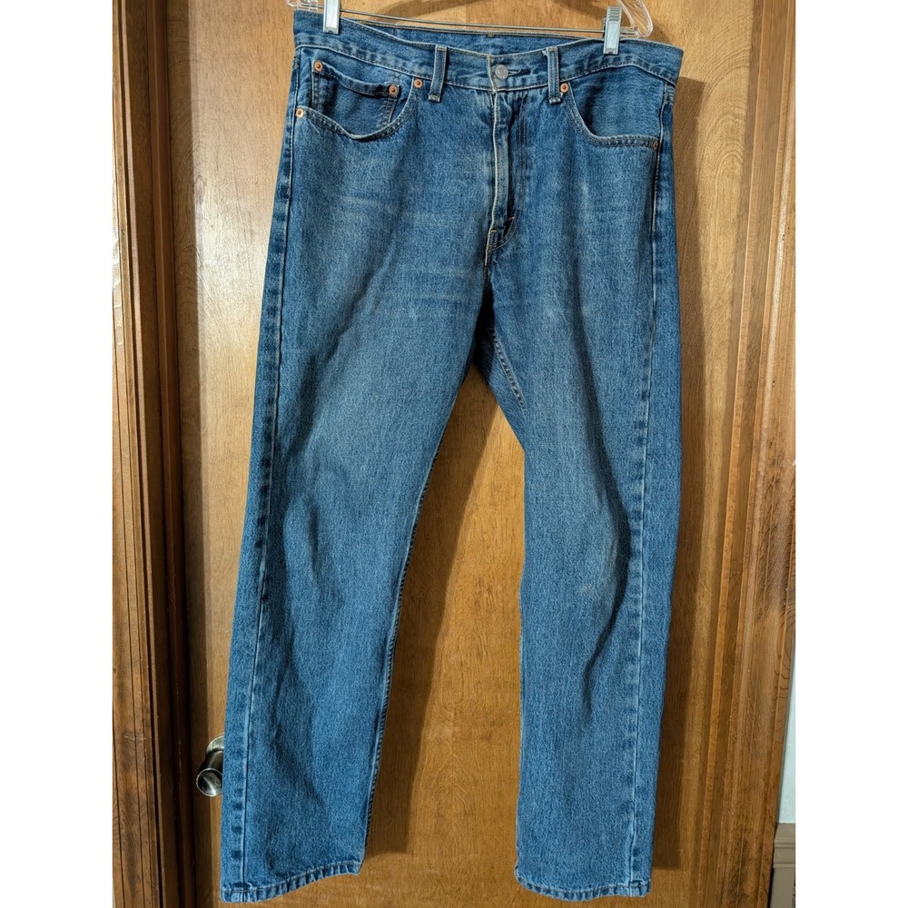 LEVI'S 505 Jeans Men's 34x32 Blue Denim Straight Leg Medium Wash